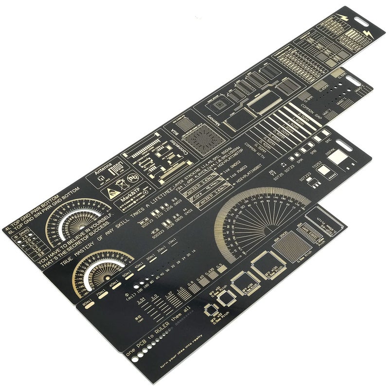 Mayata 3PCS/4PCS 15cm 20cm 25cm 30cm Multifunctional PCB Ruler Measuring Tool Resistor Capacitor Chip IC SMD Diode Transistor Package 180 Degrees (4pcs/lot) - Image 2